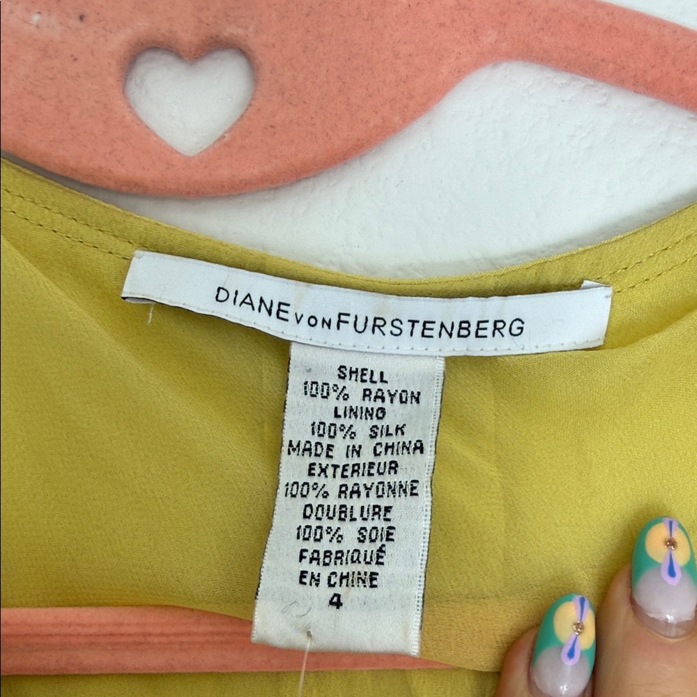 Diane Von Furstenberg Mustard Silk-Blend dress - Picture 2 of 8